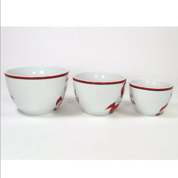Fitz and Floyd LETTERS TO SANTA 4" 5" 6" Nesting Bowl Set 3Pc - Picture 5 of 9